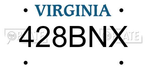428BNX Virginia License Plate