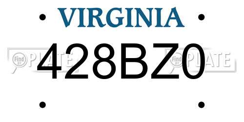 428BZ0 Virginia License Plate