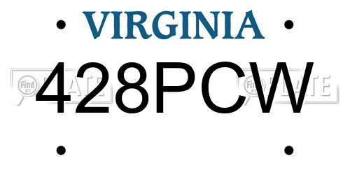 428PCW Virginia License Plate