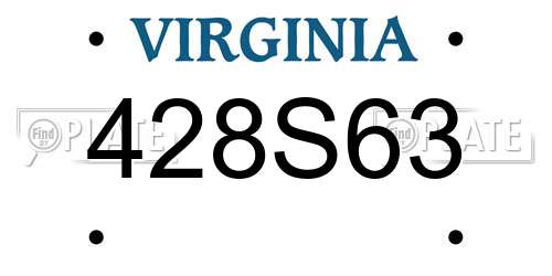 428S63 Virginia License Plate