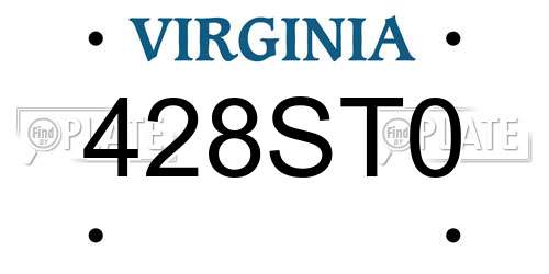 428ST0 Virginia License Plate