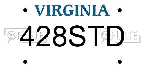 428STD Virginia License Plate