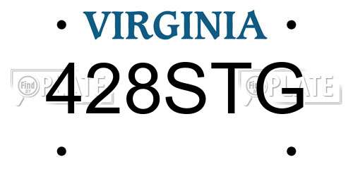 428STG Virginia License Plate