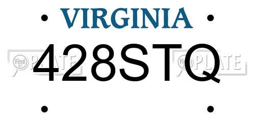 428STQ Virginia License Plate