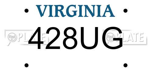 428UG Virginia License Plate