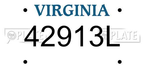 42913L Virginia License Plate