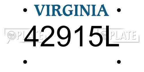 42915L Virginia License Plate