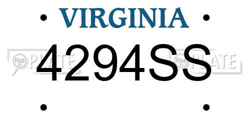 4294SS Virginia License Plate