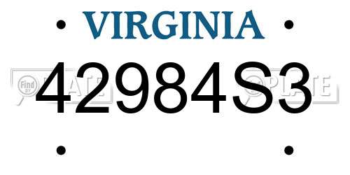 42984S3 Virginia License Plate