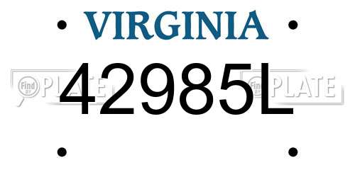 42985L Virginia License Plate