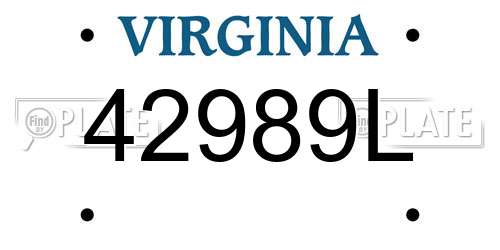 42989L Virginia License Plate