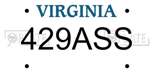 429ASS Virginia License Plate
