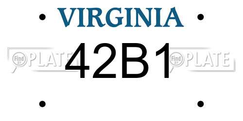 42B1 Virginia License Plate