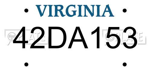 42DA153 Virginia License Plate