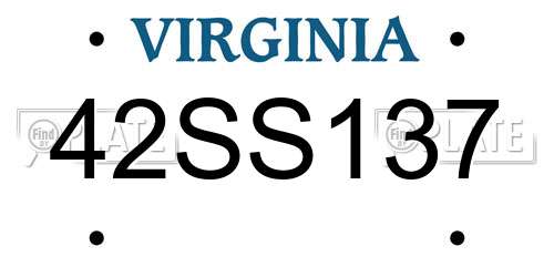 42SS137 Virginia License Plate