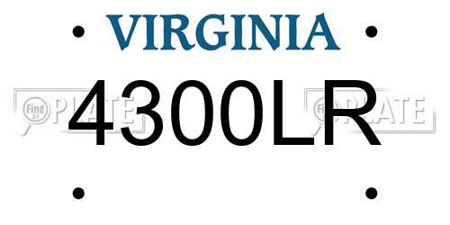 4300LR Virginia License Plate