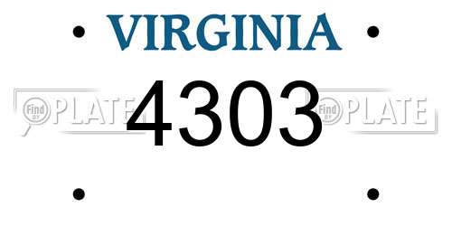 4303 Virginia License Plate