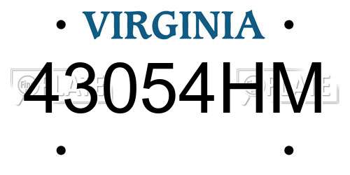 43054HM Virginia License Plate
