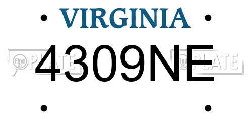 4309NE Virginia License Plate