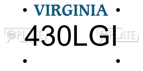 430LGI Virginia License Plate