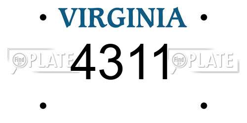 4311 Virginia License Plate