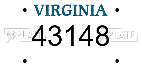 43148 Virginia License Plate