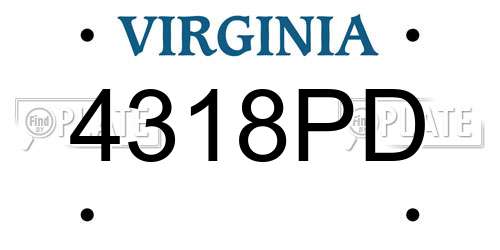 4318PD Virginia License Plate