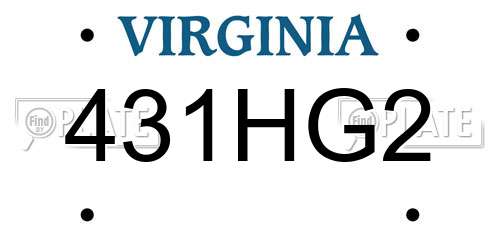 431HG2 Virginia License Plate