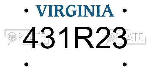 431R23 Virginia License Plate