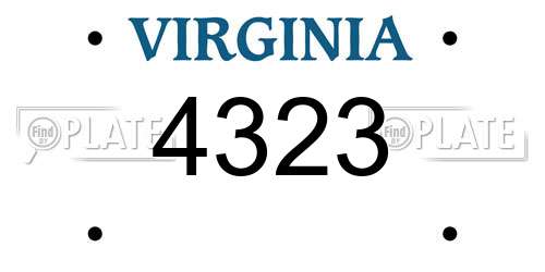 4323 Virginia License Plate