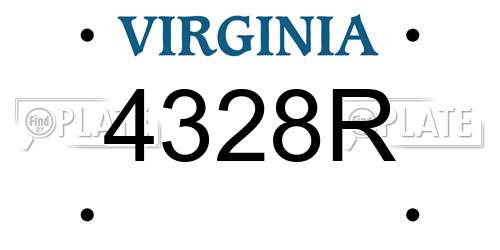 4328R Virginia License Plate