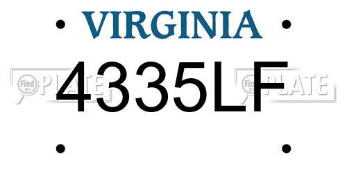 4335LF Virginia License Plate