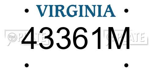 43361M Virginia License Plate