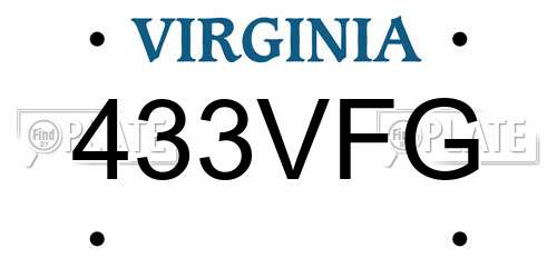 433VFG Virginia License Plate
