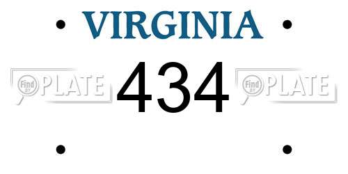 434 Virginia License Plate