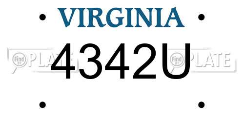 4342U Virginia License Plate