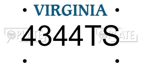 4344TS Virginia License Plate