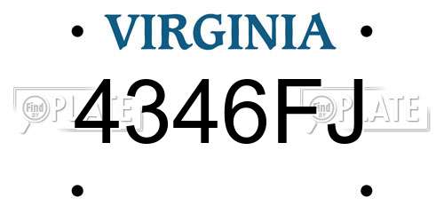 4346FJ Virginia License Plate