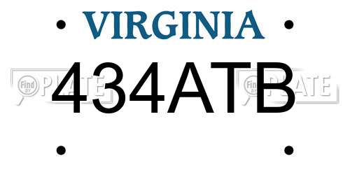 434ATB Virginia License Plate