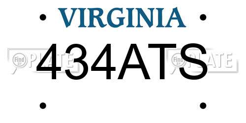 434ATS Virginia License Plate