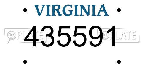 435591 Virginia License Plate