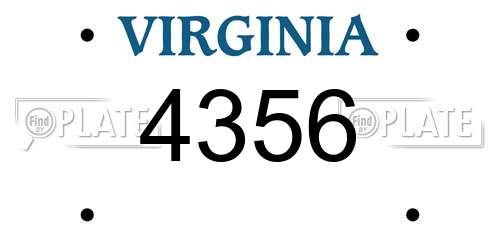 4356 Virginia License Plate
