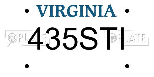 435STI Virginia License Plate