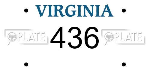 436 Virginia License Plate
