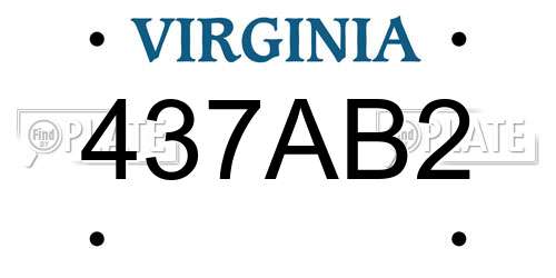437AB2 Virginia License Plate
