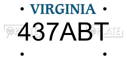 437ABT Virginia License Plate