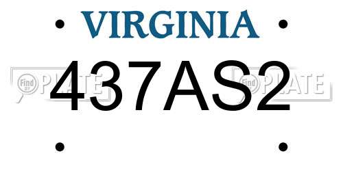 437AS2 Virginia License Plate