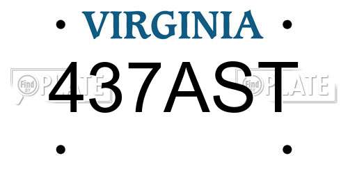 437AST Virginia License Plate