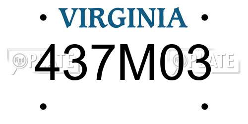 437M03 Virginia License Plate