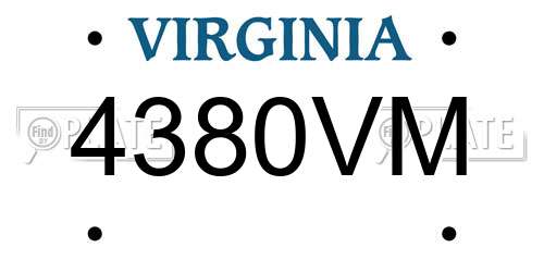 4380VM Virginia License Plate